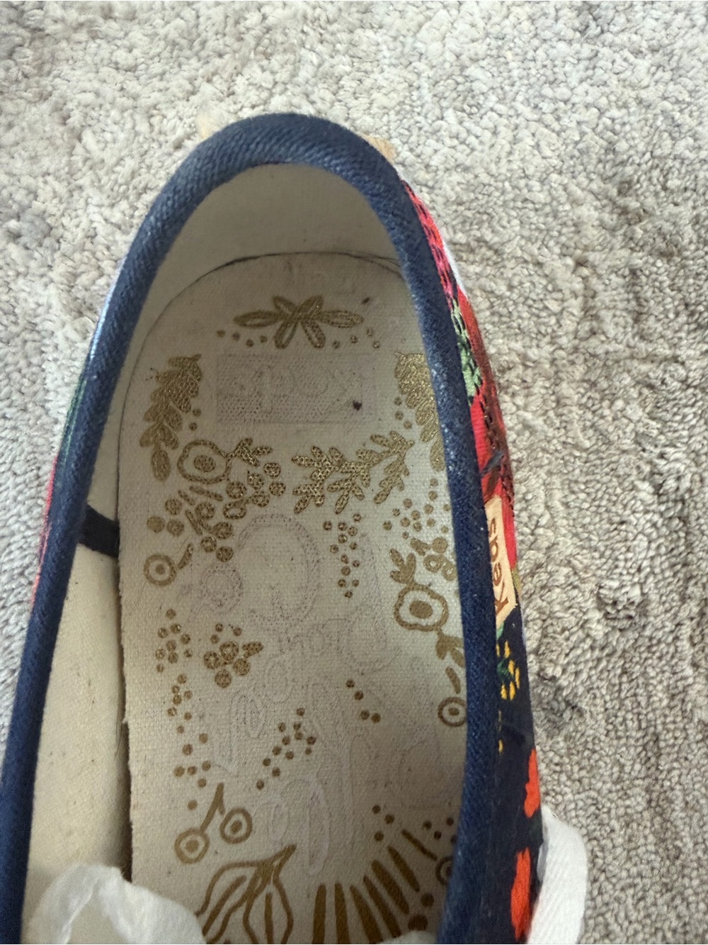 NWOB Keds By Rifle Paper Co Women's Size 9.5 Sneaker Navy Blue Floral Shoes Chic - Picture 8 of 9